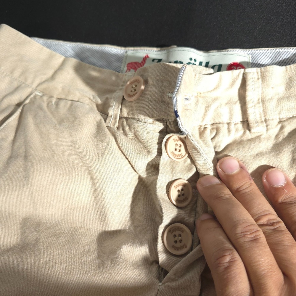 Zapalla Womens Shorts Size 38 Button Fly Solid Cotton Sports Brasil Golf Casual - Picture 7 of 12
